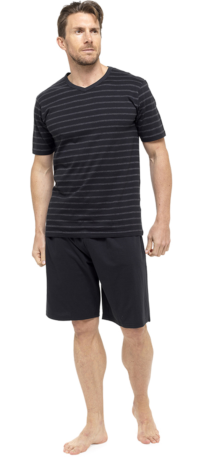 Mens Luxury 2 Piece Pyjama Set Short Sleeve Pyjamas Top + Shorts PJs